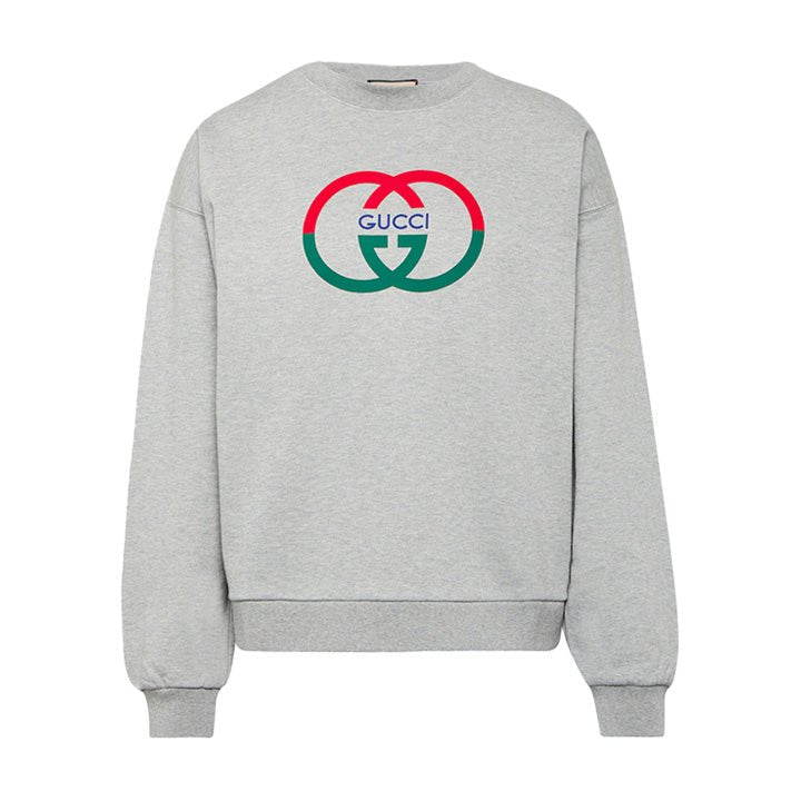 Gucci Interlocking G Logo Crewneck Sweat in Grey MelangeSweatshirtsGucciDPUS Designer Outlet8132363260SGucci Interlocking G Logo Crewneck Sweat in Grey Melange