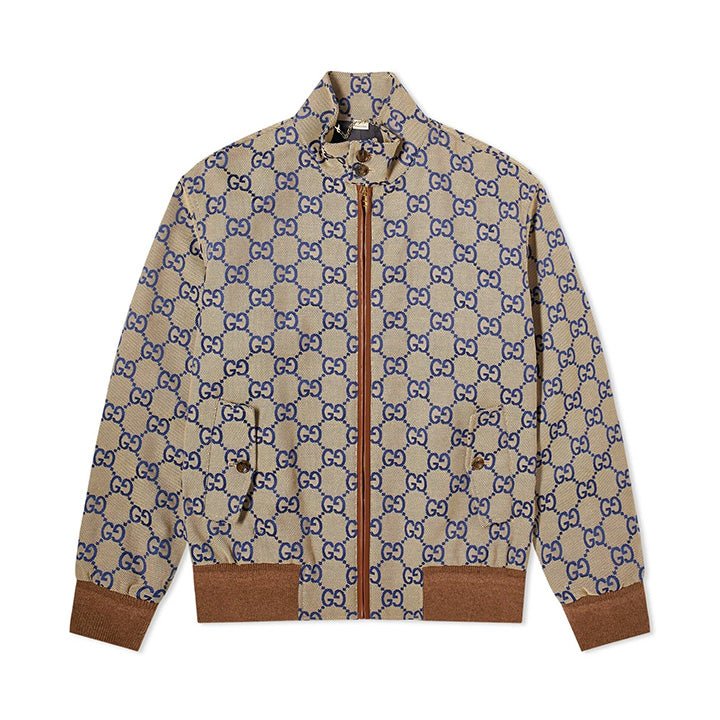 Gucci Jumbo GG Bomber Jacket in Beige/ BlueCoats & JacketsGucciDPUS Designer Outlet813277120146Gucci Jumbo GG Bomber Jacket in Beige/ Blue