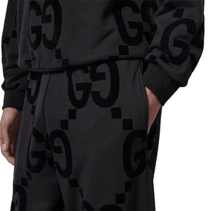 Gucci Jumbo GG Flocked Sweat Pants in BlackSweatpantsGucciDPUS Designer Outlet8132192082SGucci Jumbo GG Flocked Sweat Pants in Black