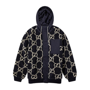 Gucci Jumbo GG High Pile Fleece Jacket in NavyCoats & JacketsGucciDPUS Designer OutletSGucci Jumbo GG High Pile Fleece Jacket in Navy
