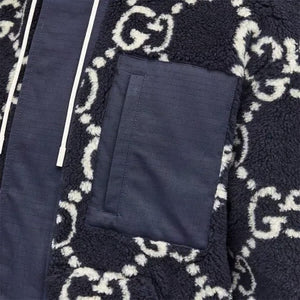 Gucci Jumbo GG High Pile Fleece Jacket in NavyCoats & JacketsGucciDPUS Designer OutletSGucci Jumbo GG High Pile Fleece Jacket in Navy