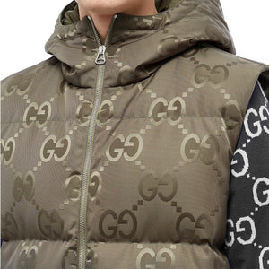 Gucci Jumbo GG Jacquard Down Hooded Gilet in GreenCoats & JacketsGucciDPUS Designer Outlet810846812346Gucci Jumbo GG Jacquard Down Hooded Gilet in Green