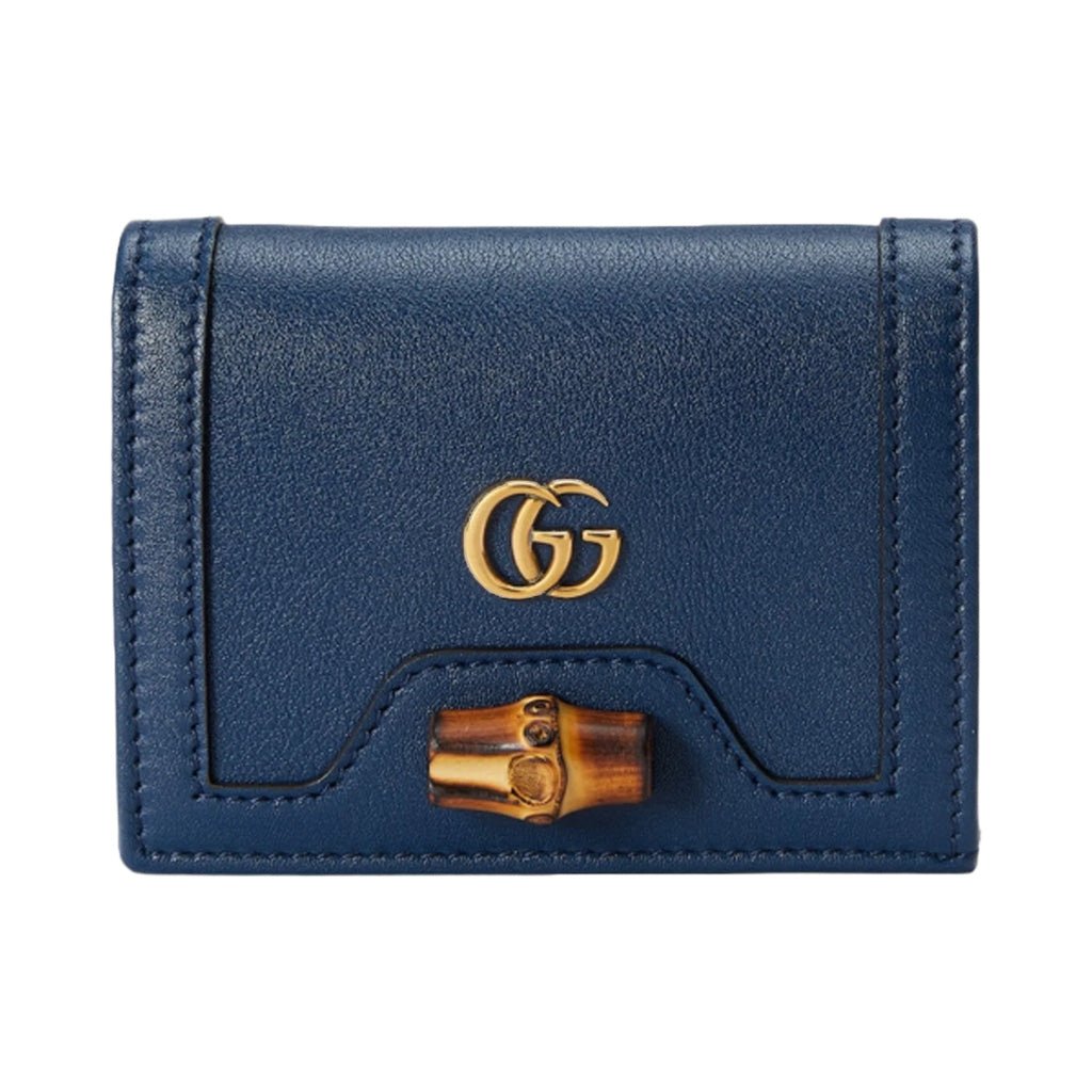 [Gucci] Leather Wallet With BambooBagsGucciDPUS Designer Outlet658244-42368104829431Blue[Gucci] Leather Wallet With Bamboo