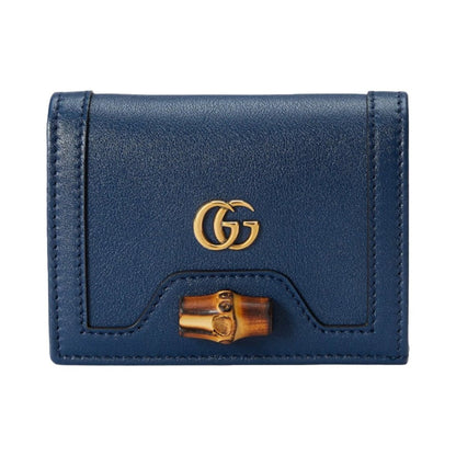 [Gucci] Leather Wallet With BambooBagsGucciDPUS Designer Outlet658244-42368104829431Blue[Gucci] Leather Wallet With Bamboo