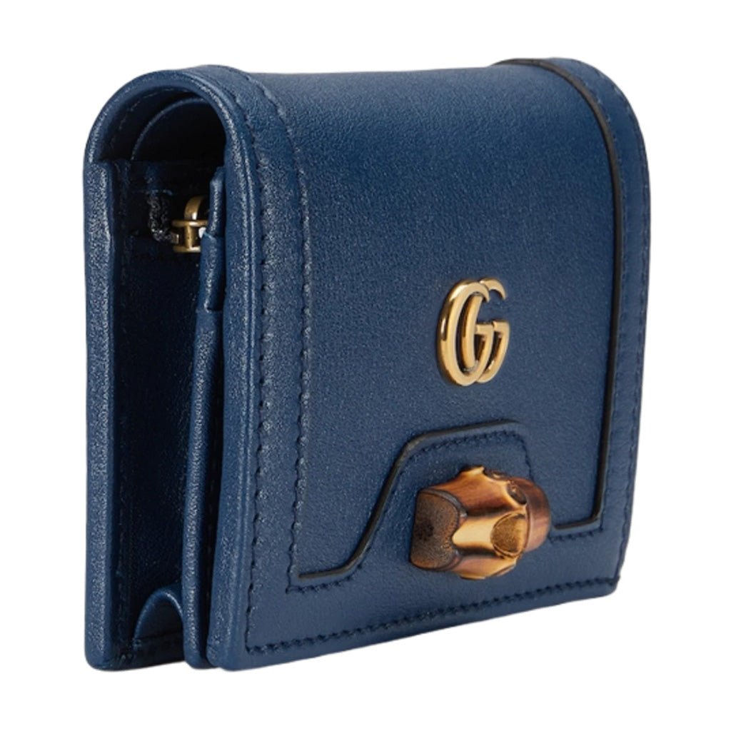 [Gucci] Leather Wallet With BambooBagsGucciDPUS Designer Outlet658244-42368104829431Blue[Gucci] Leather Wallet With Bamboo