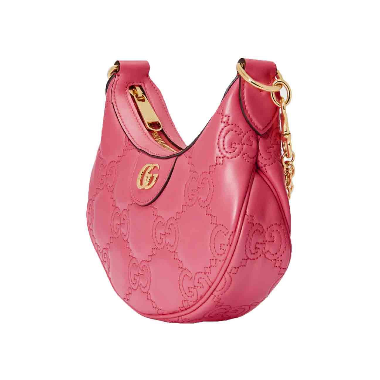 Gucci Matelasse Mini Leather Shoulder Bag in Pink