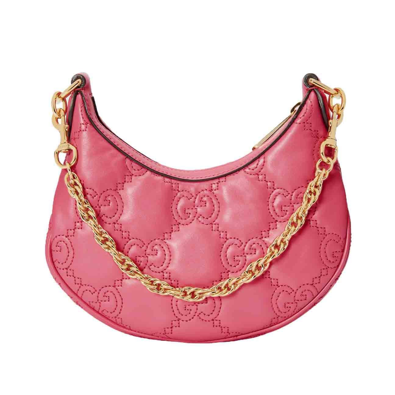 Gucci Matelasse Mini Leather Shoulder Bag in Pink