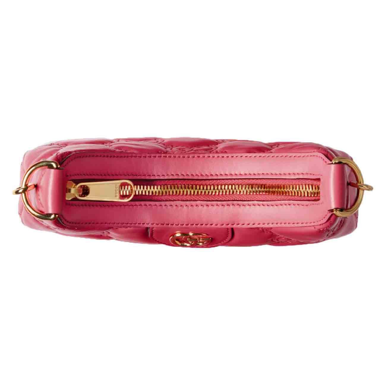 Gucci Matelasse Mini Leather Shoulder Bag in Pink
