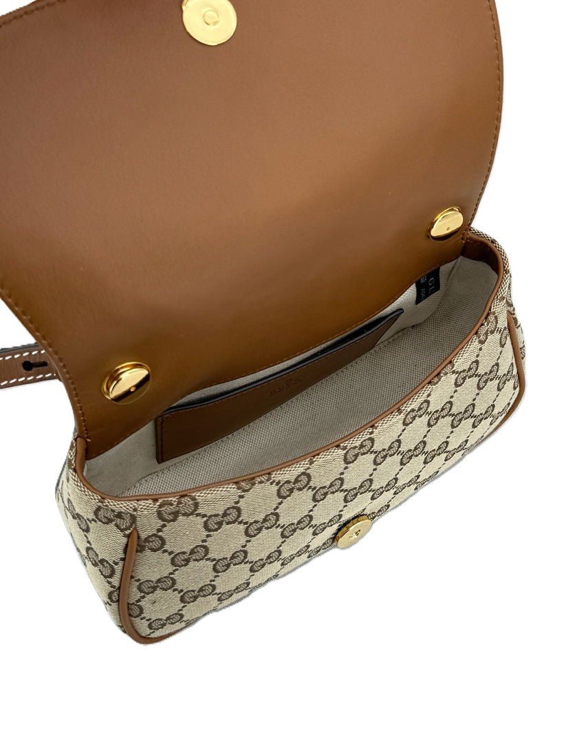 Gucci Mini Blondie BagBagsGucciDPUS Designer Outlet8137462380Beige Dark Brown GG CanvasGucci Mini Blondie Bag