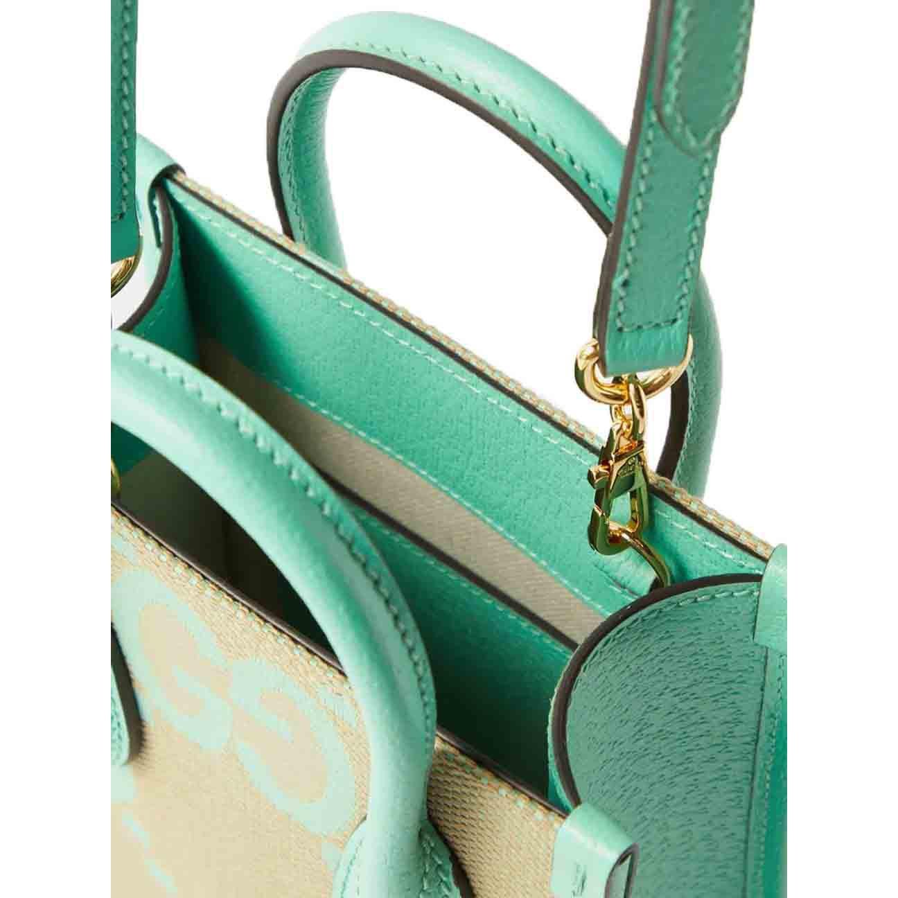 Gucci Ophidia Jumbo GG Mini Bucket Bag in Mint