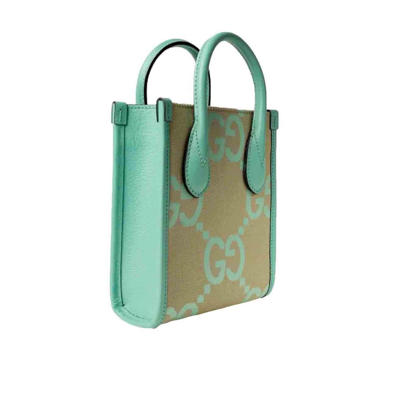 Gucci Ophidia Jumbo GG Mini Bucket Bag in Mint