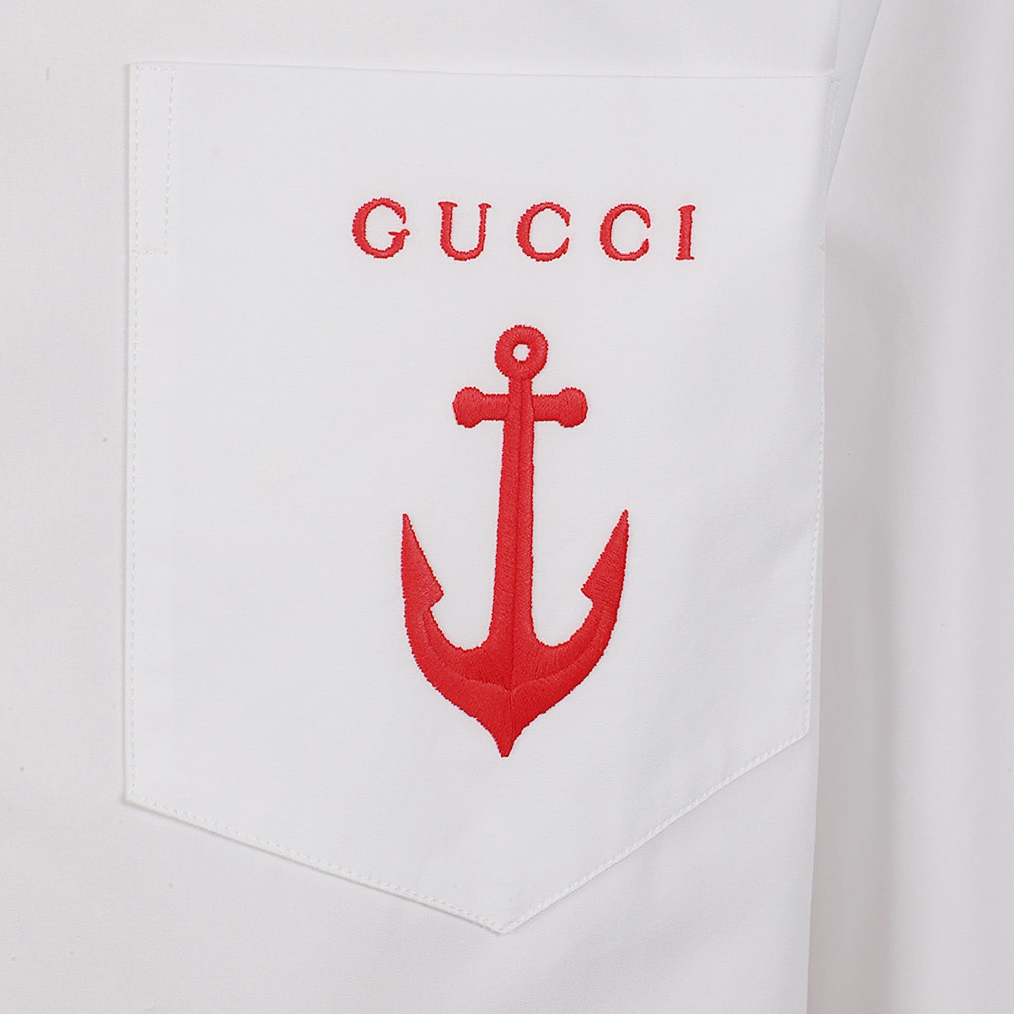 Gucci Oxford Cotton Shirt - Sailor LogoShirtsGucciDPUS Designer Outlet8138968589White46Gucci Oxford Cotton Shirt - Sailor Logo