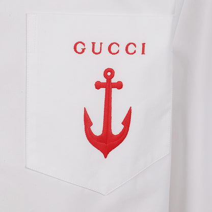 Gucci Oxford Cotton Shirt - Sailor LogoShirtsGucciDPUS Designer Outlet8138968589White46Gucci Oxford Cotton Shirt - Sailor Logo