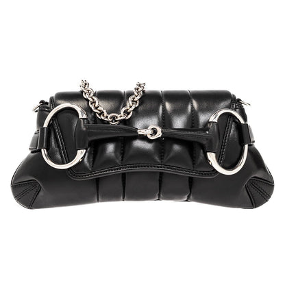 [Gucci] Quilted Leather Horsebit BagBagsGucciDPUS Designer Outlet764339-10008132135844Black[Gucci] Quilted Leather Horsebit Bag