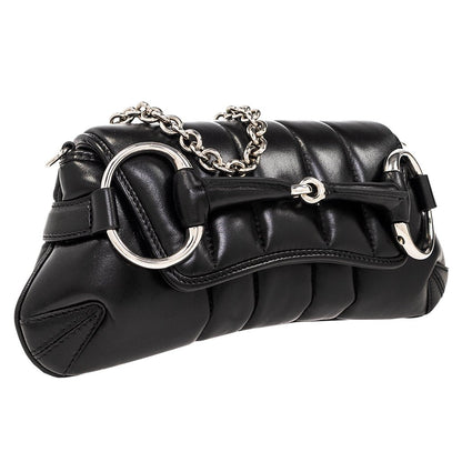 [Gucci] Quilted Leather Horsebit BagBagsGucciDPUS Designer Outlet764339-10008132135844Black[Gucci] Quilted Leather Horsebit Bag