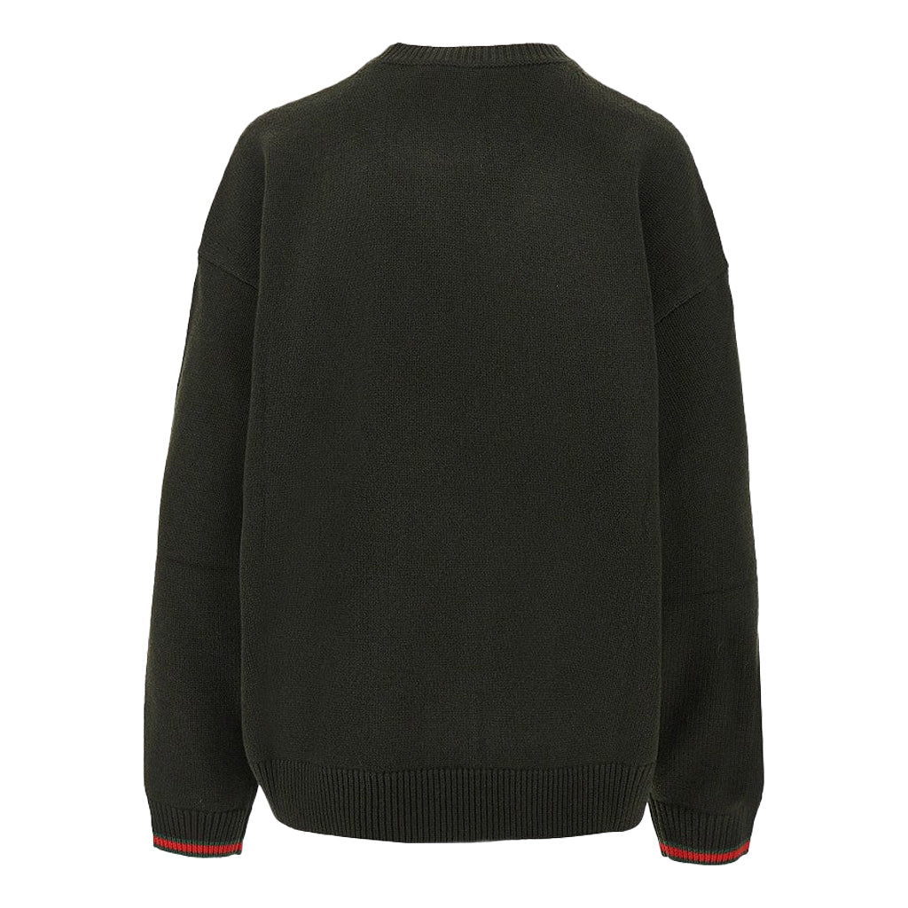 Gucci Wool Cashmere Knit With Web TrimsKnitwearGucciDPUS Designer Outlet8139457944Dark GreenXSGucci Wool Cashmere Knit With Web Trims