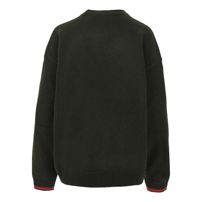 Gucci Wool Cashmere Knit With Web TrimsKnitwearGucciDPUS Designer Outlet8139457944Dark GreenXSGucci Wool Cashmere Knit With Web Trims