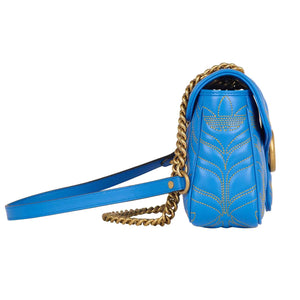 Gucci X Adidas GG Marmont Small Bag in BlueHandbagsGucciDPUSGucci X Adidas GG Marmont Small Bag in Blue