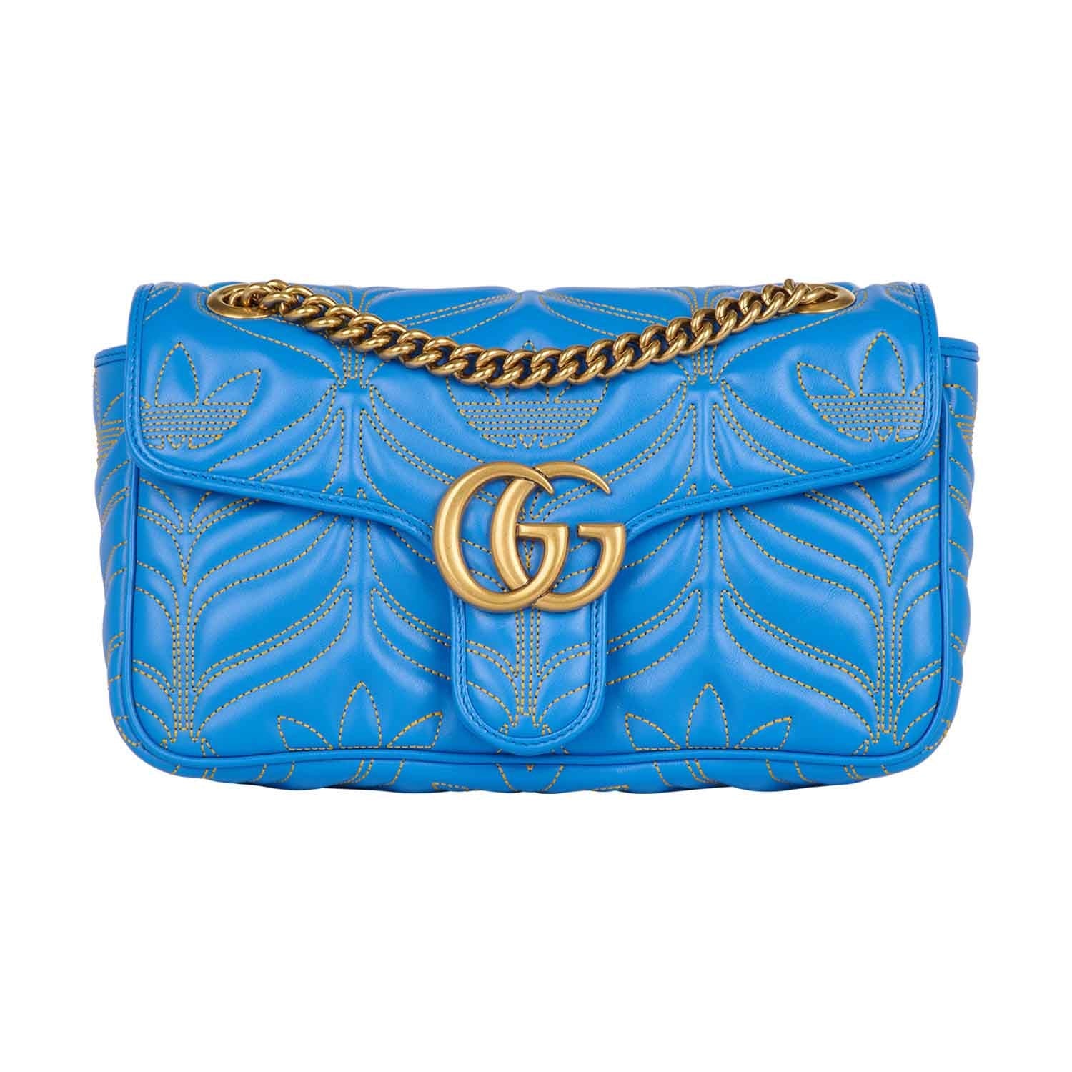 Gucci X Adidas GG Marmont Small Bag in BlueHandbagsGucciDPUSGucci X Adidas GG Marmont Small Bag in Blue