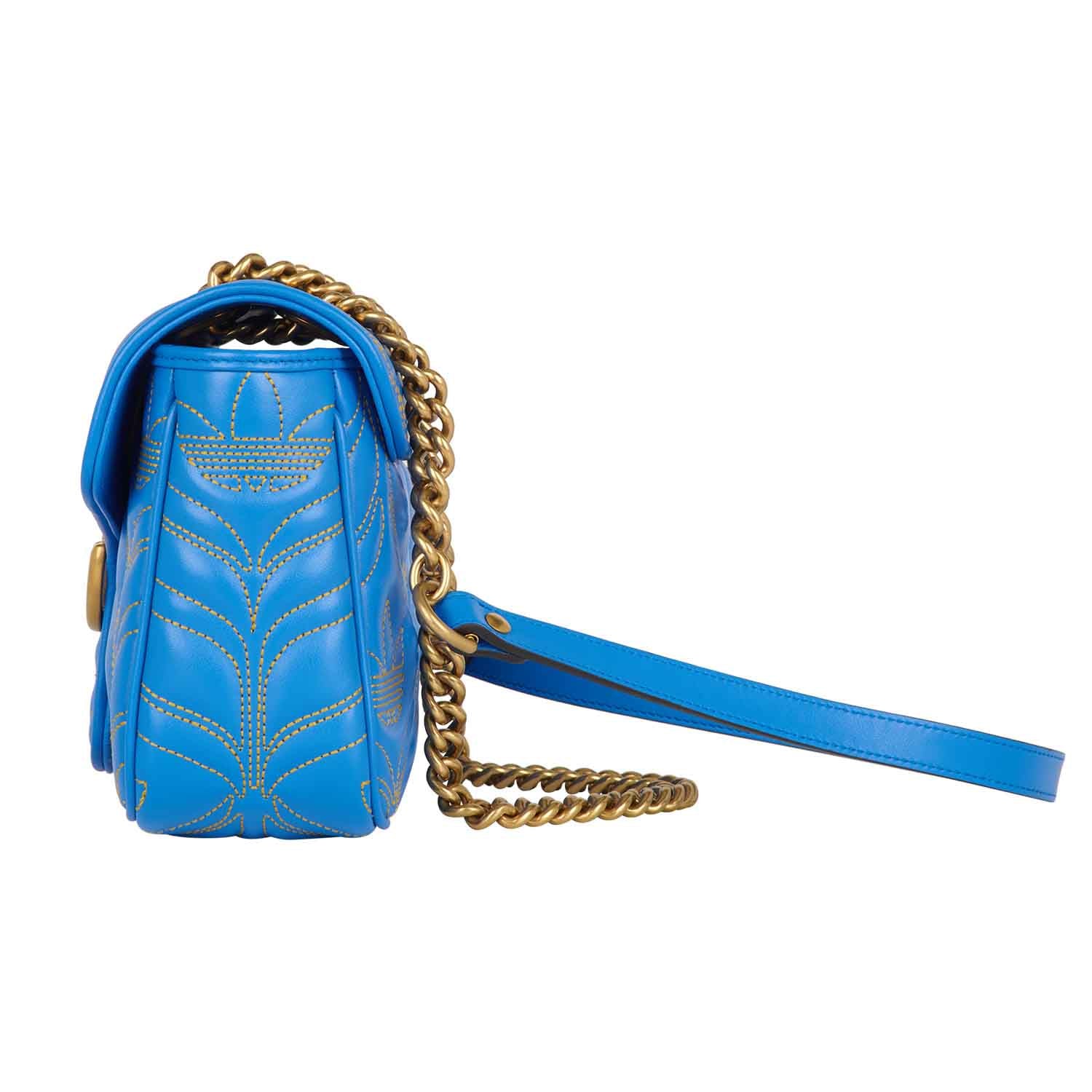 Gucci X Adidas GG Marmont Small Bag in BlueHandbagsGucciDPUSGucci X Adidas GG Marmont Small Bag in Blue