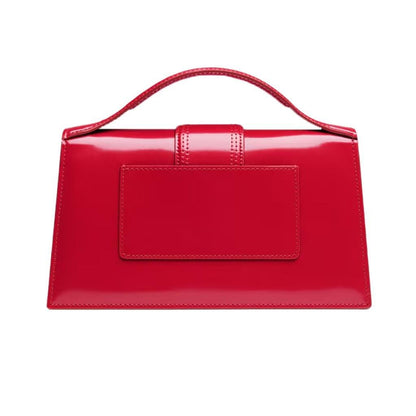 Jacquemus Le Grand Bambino in Red Patent with Silver HardwareBagsJacquemusDPUS Designer Outlet3700943285553Jacquemus Le Grand Bambino in Red Patent with Silver Hardware