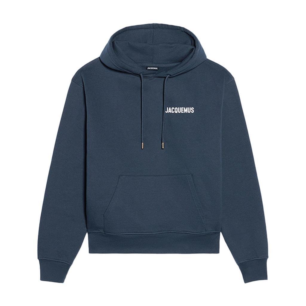 Jacquemus Le Sweatshirt Logo Hoodie in Dark NavyHoodies & Zip - UpsJacquemusDPUS Designer Outlet3700943193278SJacquemus Le Sweatshirt Logo Hoodie in Dark Navy