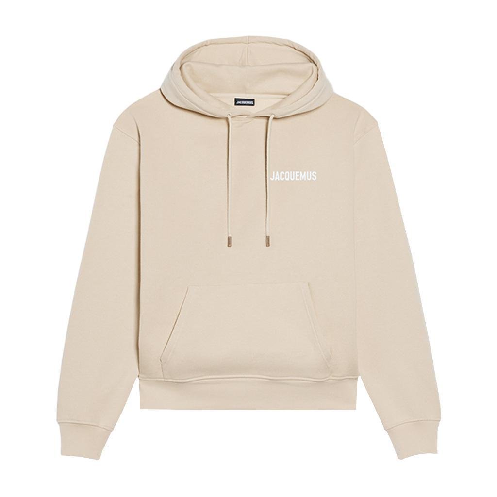 Jacquemus Le Sweatshirt Logo Hoodie in Light BeigeHoodies & Zip - UpsJacquemusDPUS Designer Outlet3700943193117SJacquemus Le Sweatshirt Logo Hoodie in Light Beige