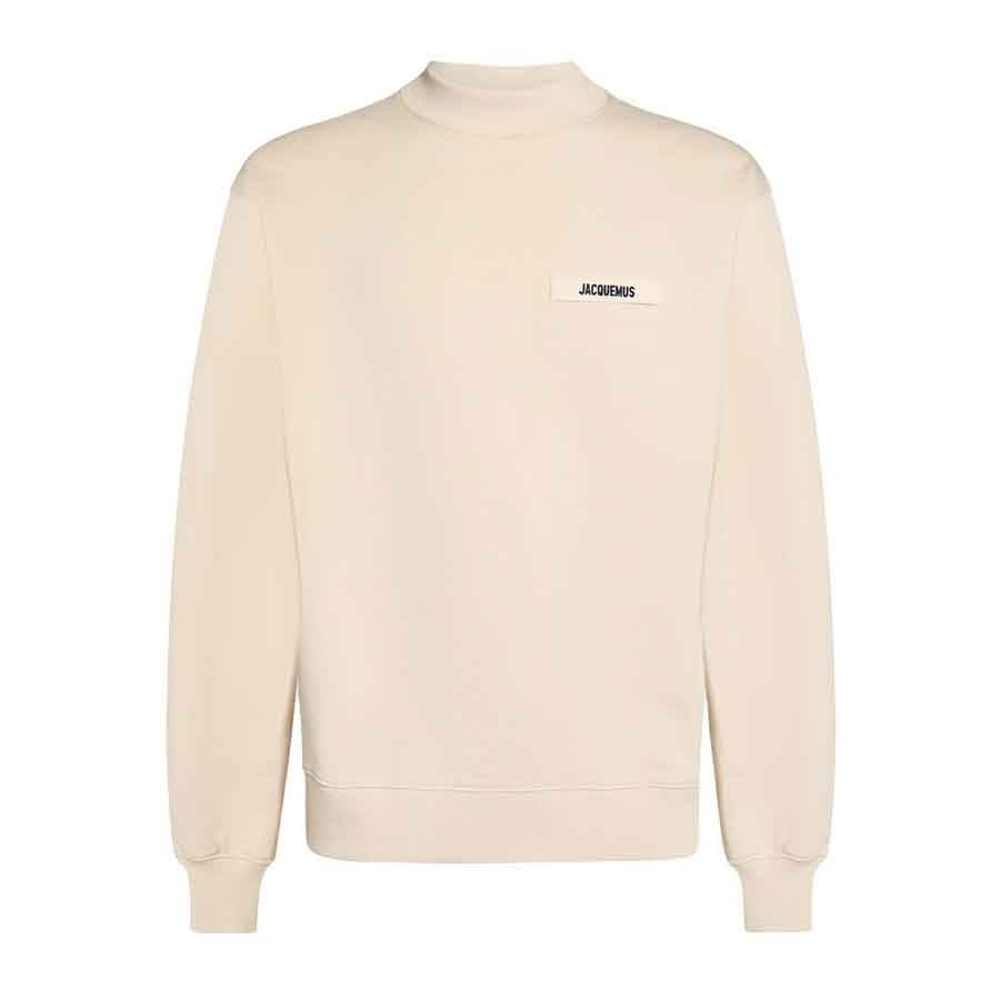 Jacquemus The Gros Grain Logo Crewneck Sweatshirt in BeigeSweatshirtsJacquemusDPUSSJacquemus The Gros Grain Logo Crewneck Sweatshirt in Beige