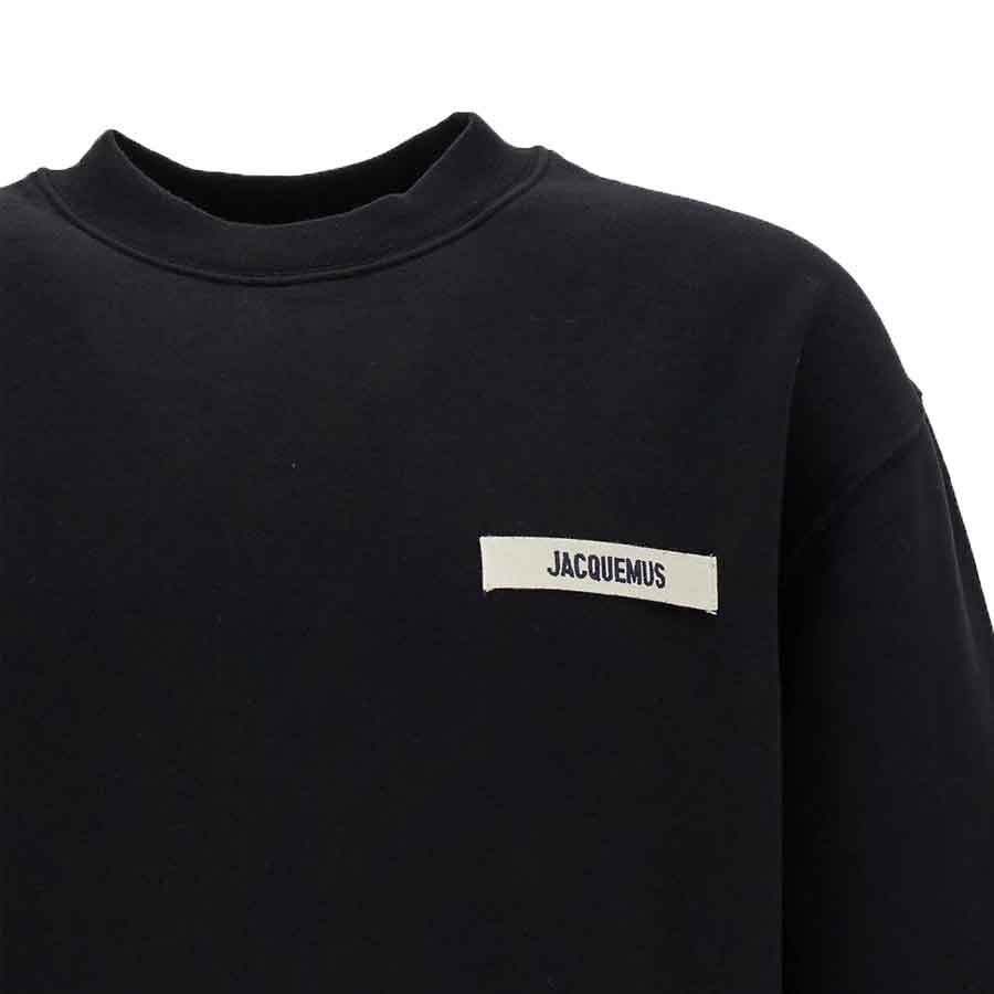 Jacquemus The Gros Grain Logo Crewneck Sweatshirt in BlackSweatshirtsJacquemusDPUSSJacquemus The Gros Grain Logo Crewneck Sweatshirt in Black