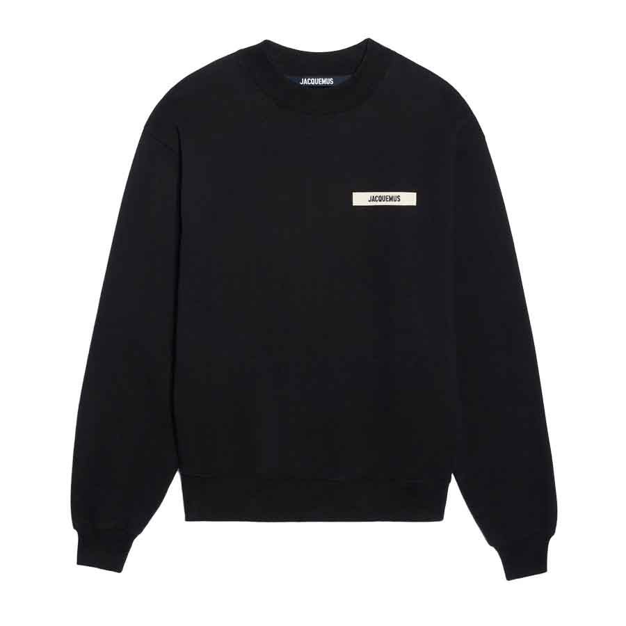 Jacquemus The Gros Grain Logo Crewneck Sweatshirt in BlackSweatshirtsJacquemusDPUSSJacquemus The Gros Grain Logo Crewneck Sweatshirt in Black