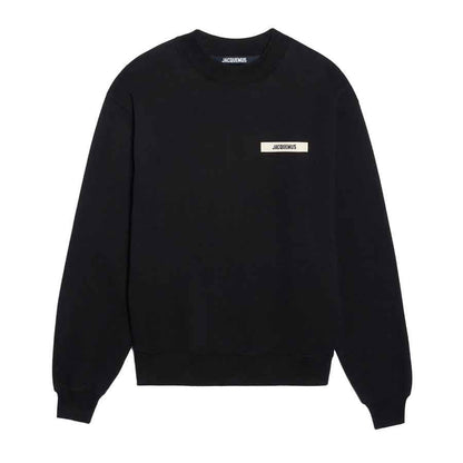 Jacquemus The Gros Grain Logo Crewneck Sweatshirt in Black