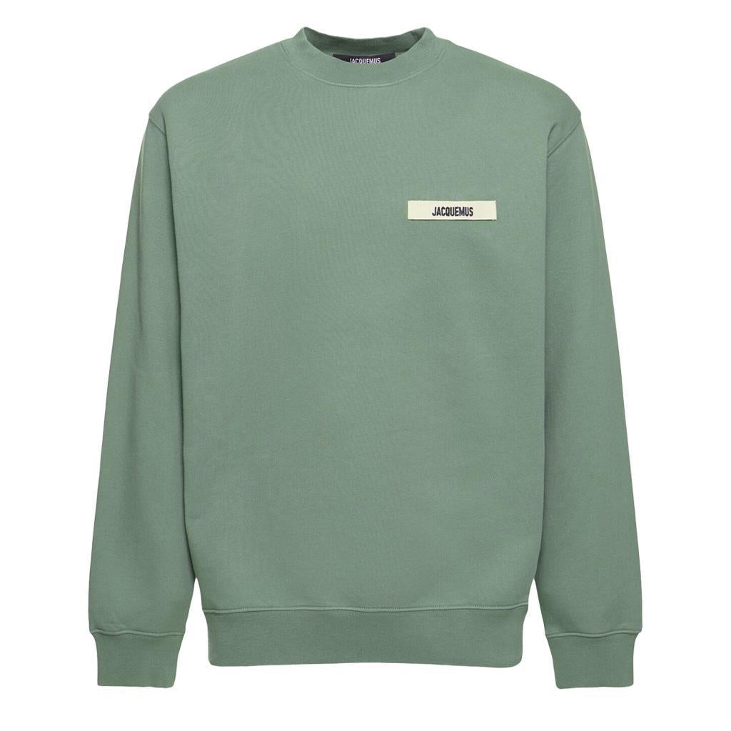 Jacquemus The Gros Grain Logo Crewneck Sweatshirt in Green