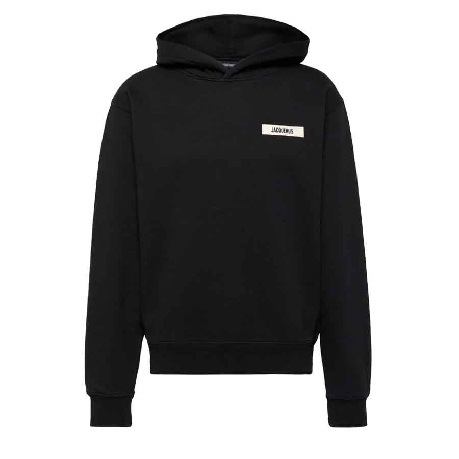 Jacquemus The Gros Grain Logo Hoodie in Black