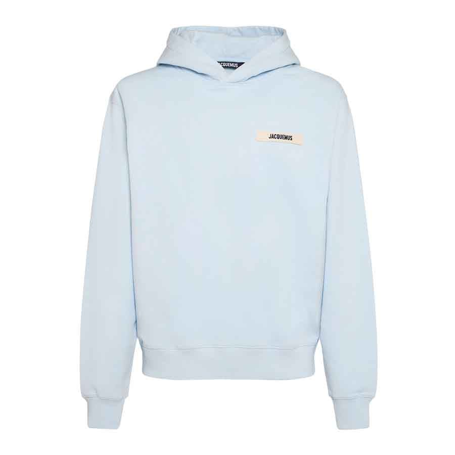 Jacquemus The Gros Grain Logo Hoodie in Light BlueHoodiesJacquemusDPUSSJacquemus The Gros Grain Logo Hoodie in Light Blue