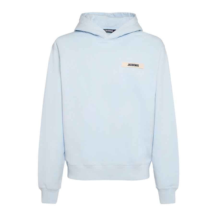 Jacquemus The Gros Grain Logo Hoodie in Light Blue