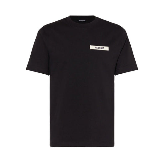 Jacquemus The Gros Grain Logo T-Shirt in Black