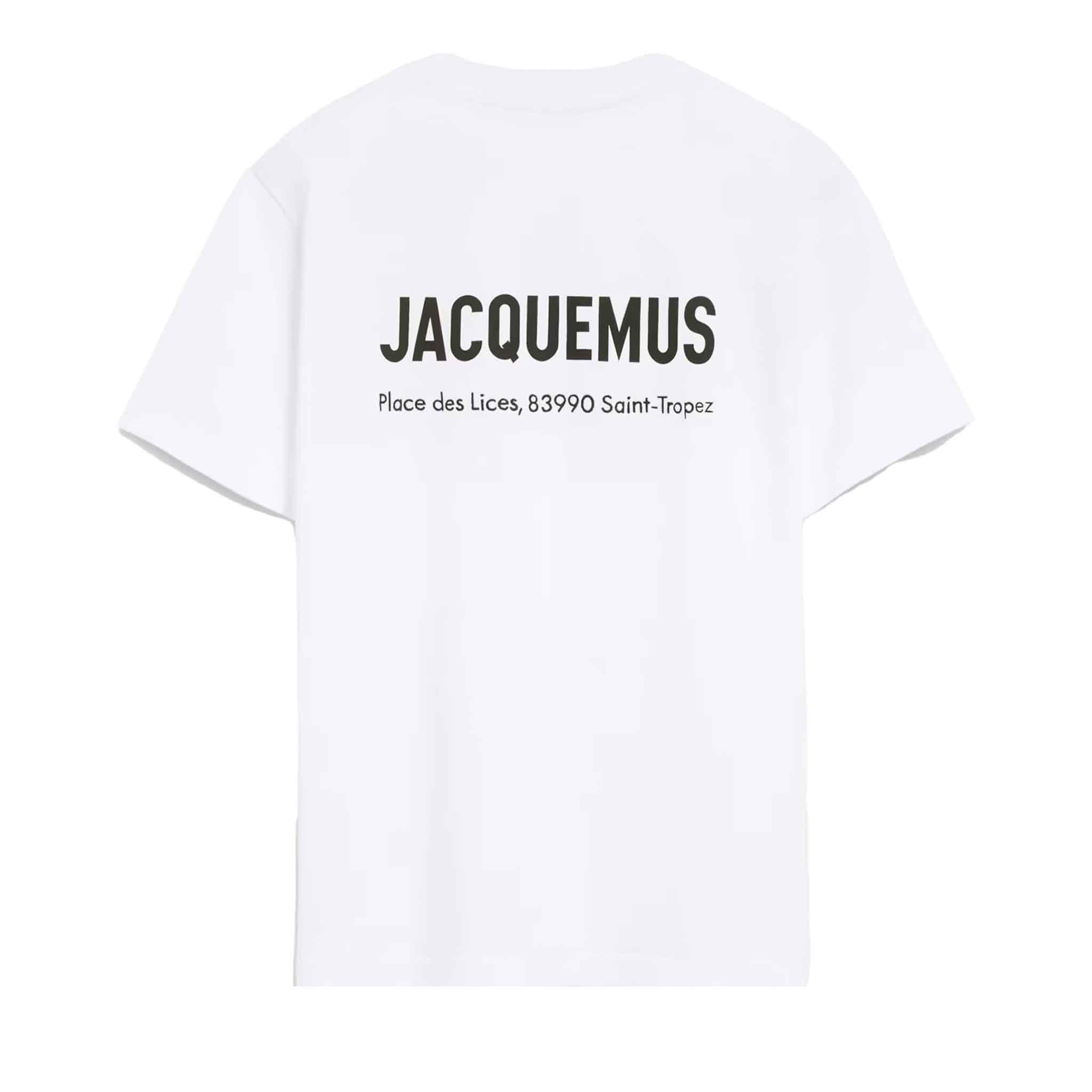 Jacquemus The Saint Tropez Place des Lices Address T-Shirt in WhiteT-ShirtsJacquemusDPUS Designer Outlet3700943451200SJacquemus The Saint Tropez Place des Lices Address T-Shirt in White
