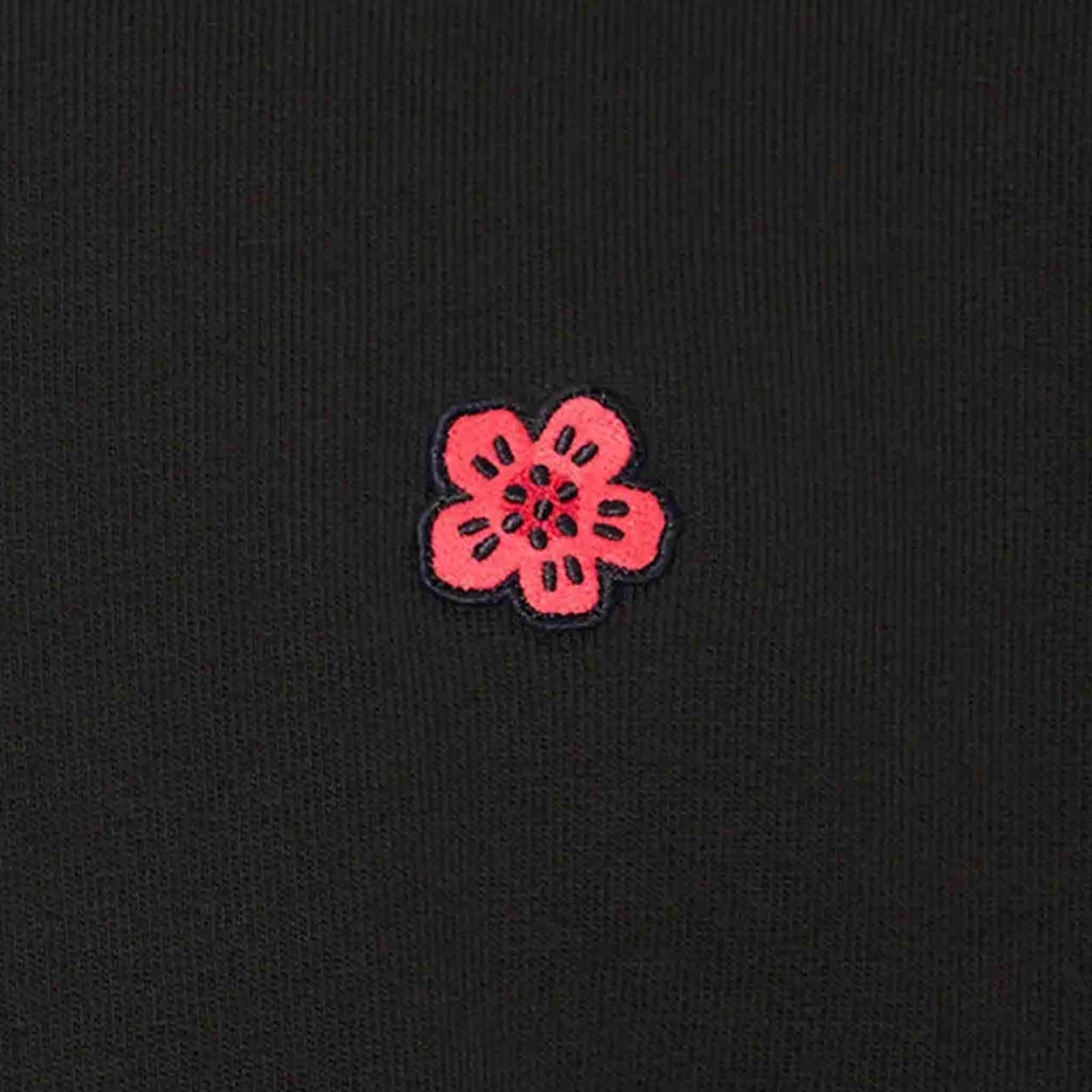 Kenzo Boke Flower Embroidered Oversized Hoodie in Black