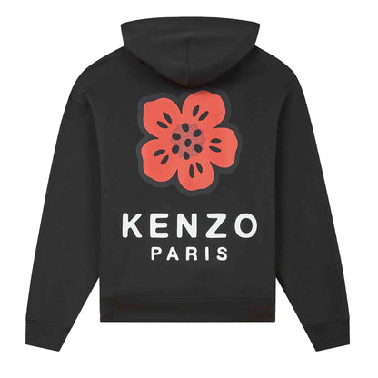 Kenzo Boke Flower Embroidered Oversized Hoodie in Black