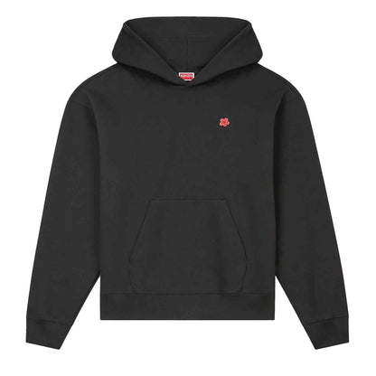 Kenzo Boke Flower Embroidered Oversized Hoodie in Black