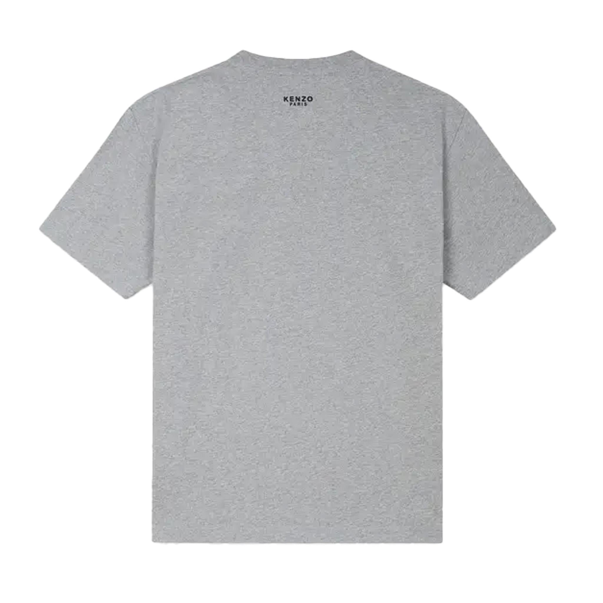 Kenzo Boke Flower Embroidered T-Shirt in Grey Melange