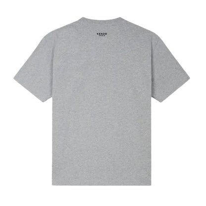Kenzo Boke Flower Embroidered T-Shirt in Grey Melange