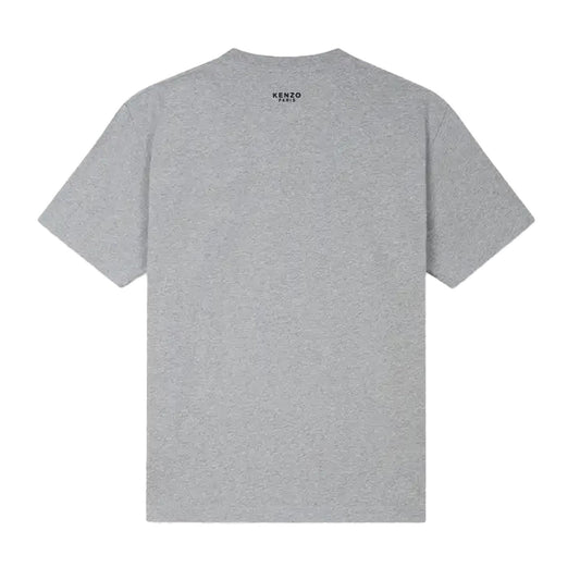 Kenzo Boke Flower Embroidered T-Shirt in Grey Melange