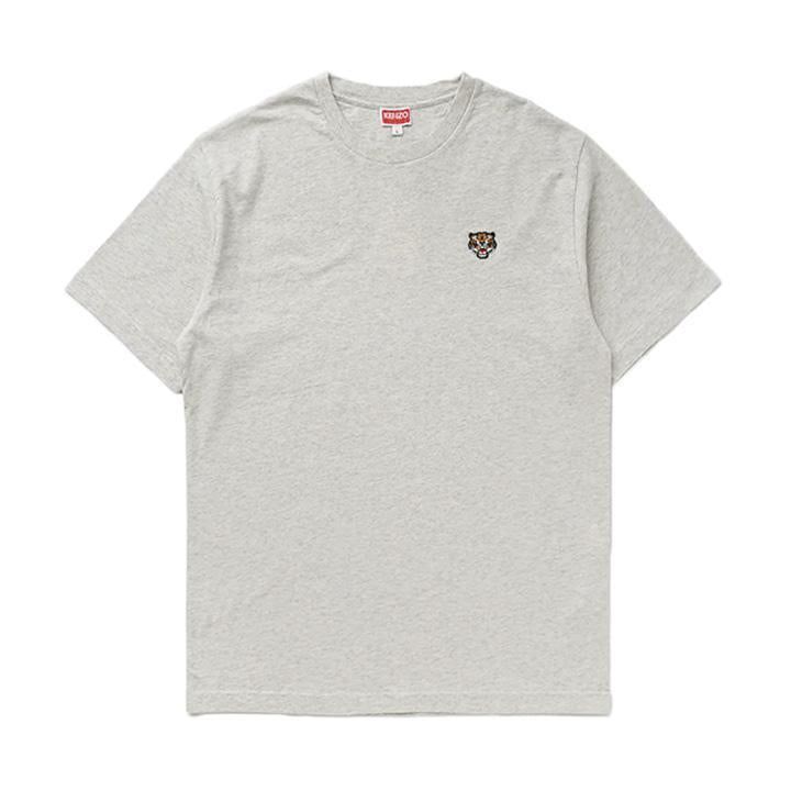 Kenzo Lucky Tiger Embroidered T-Shirt in Light Grey MelangeT-ShirtsKenzoDPUS Designer OutletSKenzo Lucky Tiger Embroidered T-Shirt in Light Grey Melange
