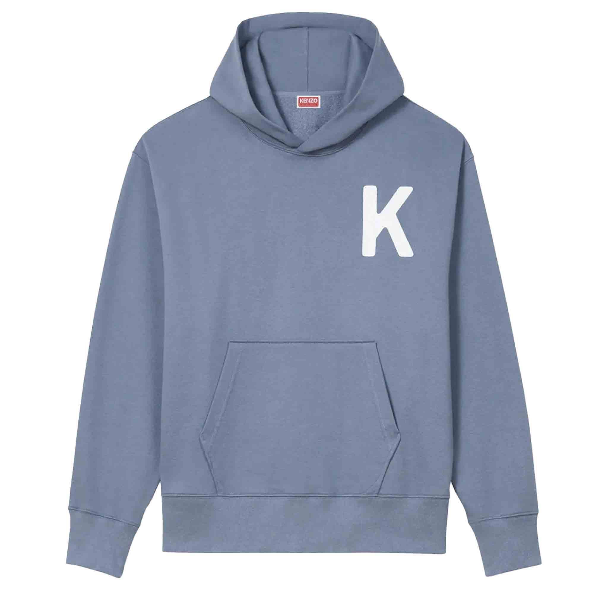 Kenzo Lucky Tiger Oversized Embroidered Hoodie in Blue