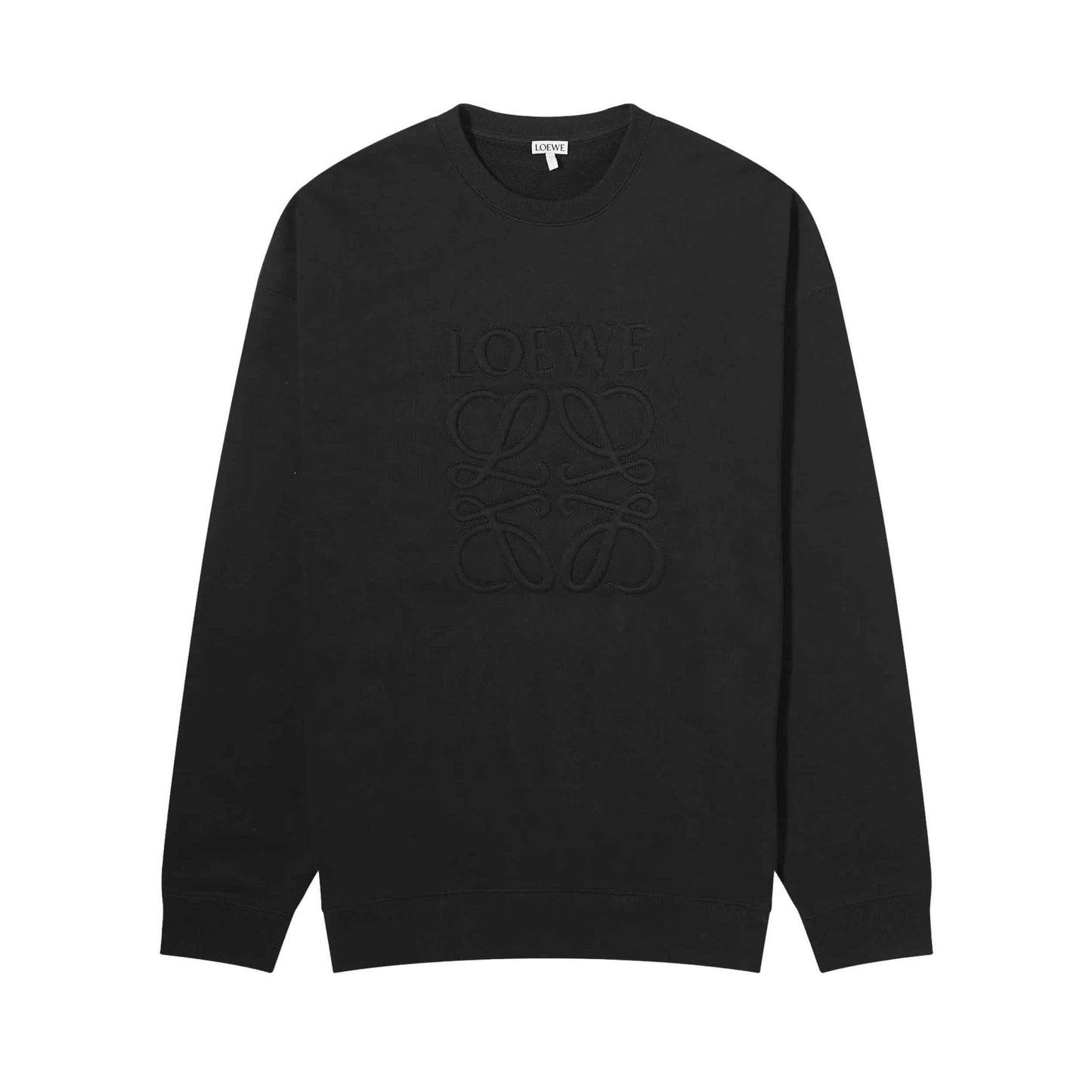 Loewe Anagram Tonal Logo Relaxed Fit Crewneck Sweatshirt in Black