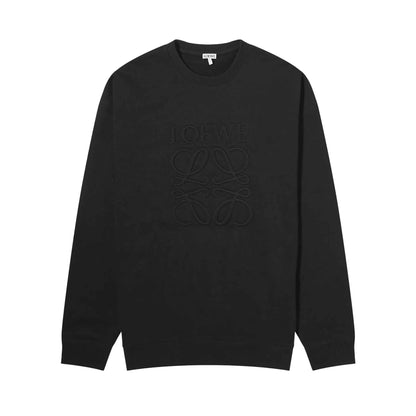 Loewe Anagram Tonal Logo Relaxed Fit Crewneck Sweatshirt in Black