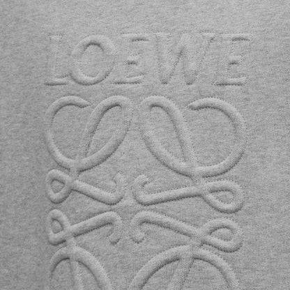 Loewe Anagram Tonal Logo Relaxed Fit Crewneck Sweatshirt in Grey Melange
