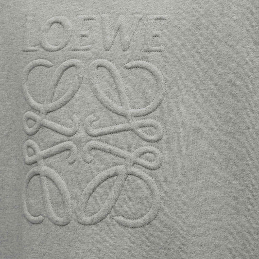 Loewe Anagram Tonal Logo Relaxed Fit Crewneck Sweatshirt in Grey Melange