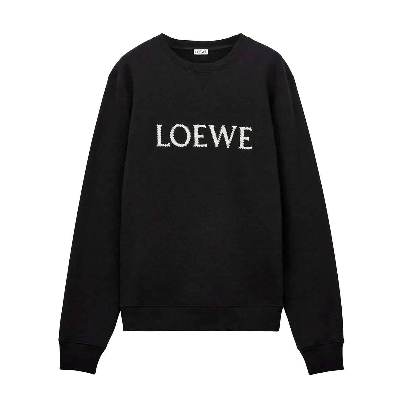 Loewe Emboridered Logo Crewneck Sweatshirt in BlackSweatshirtsLoeweDPUS Designer Outlet0010609130XSLoewe Emboridered Logo Crewneck Sweatshirt in Black